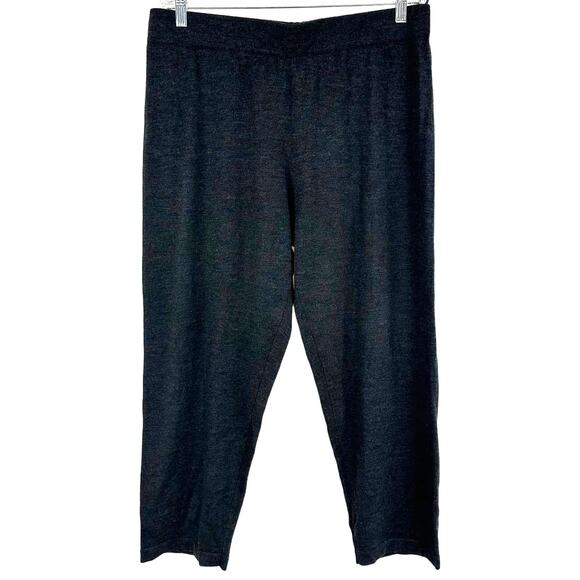 Eileen Fisher WOOL Charcoal Cropped Pants - Picture 3 of 11